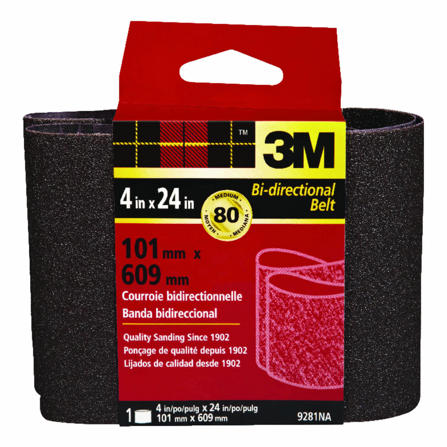 4 X 24-inch 80-grit Aluminum Oxide Cloth Sanding Belt – Model 9281na