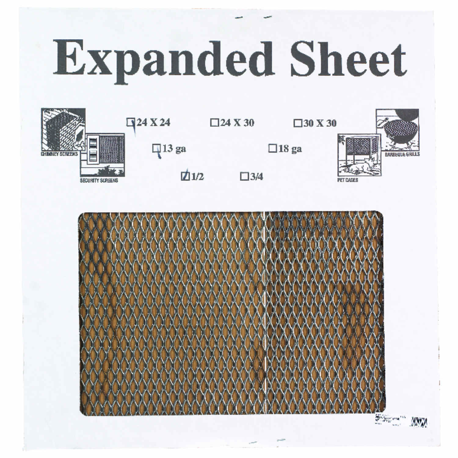 24 In. X 24 In. 13 Gauge Weldable Expanded Steel Sheet