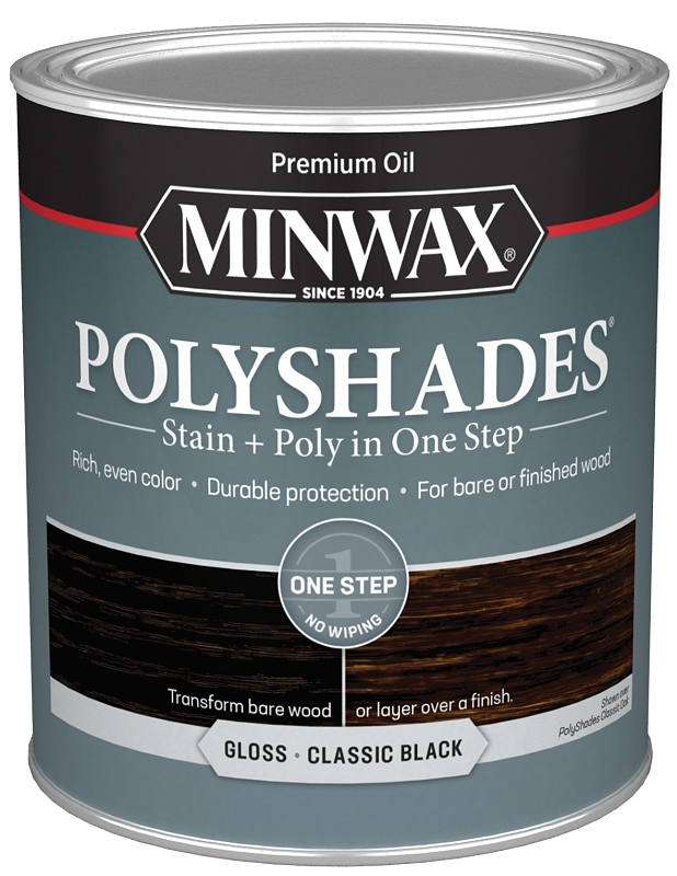Polyshades 614950444 Classic Black Oil-based Stain And Polyurethane, 1 Quart