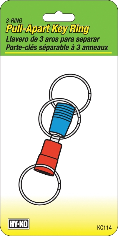 Key Ring, 3-Way, Pull Apart