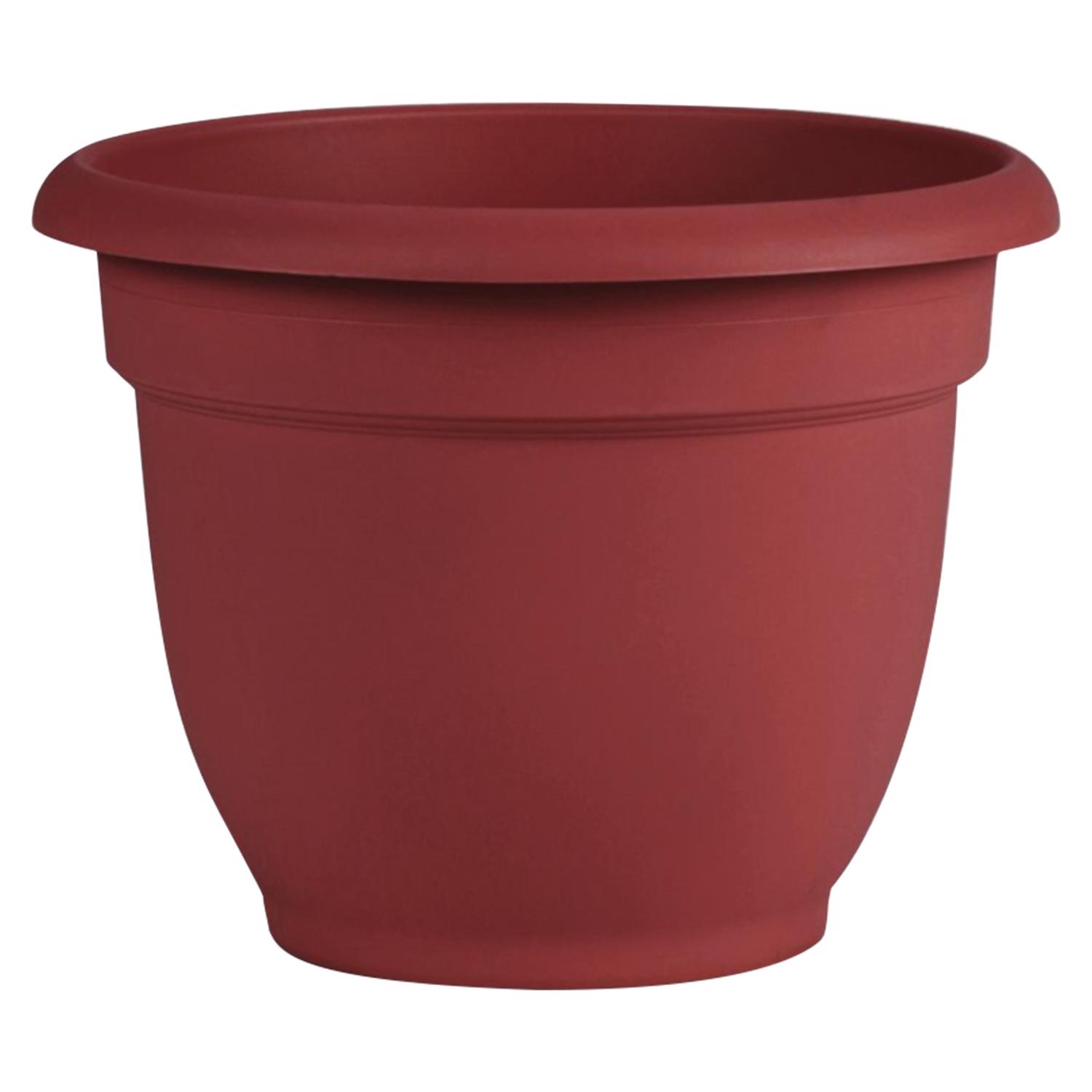 Ariana 8.8 In. H X 8 In. Dia. Plastic Self Watering Burnt Red Planter