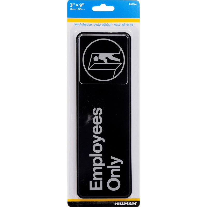 Employees Only Sign 3 In. H X 9 In. W Durable Plastic