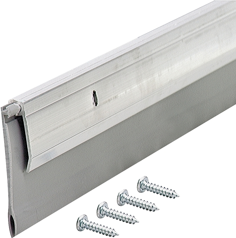 2 In. W. X 48 In. L. Silver Heavy-duty Aluminum And Vinyl Door Sweep