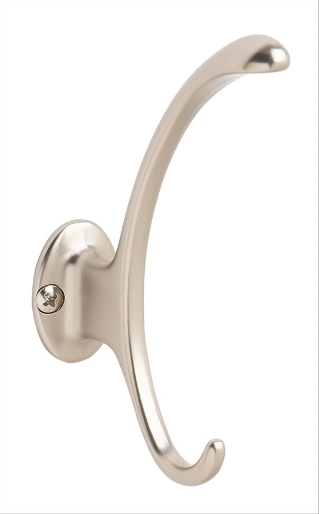 25 Lb. Brushed Nickel Double Contemporary Hook By Amerock, Model H55472s