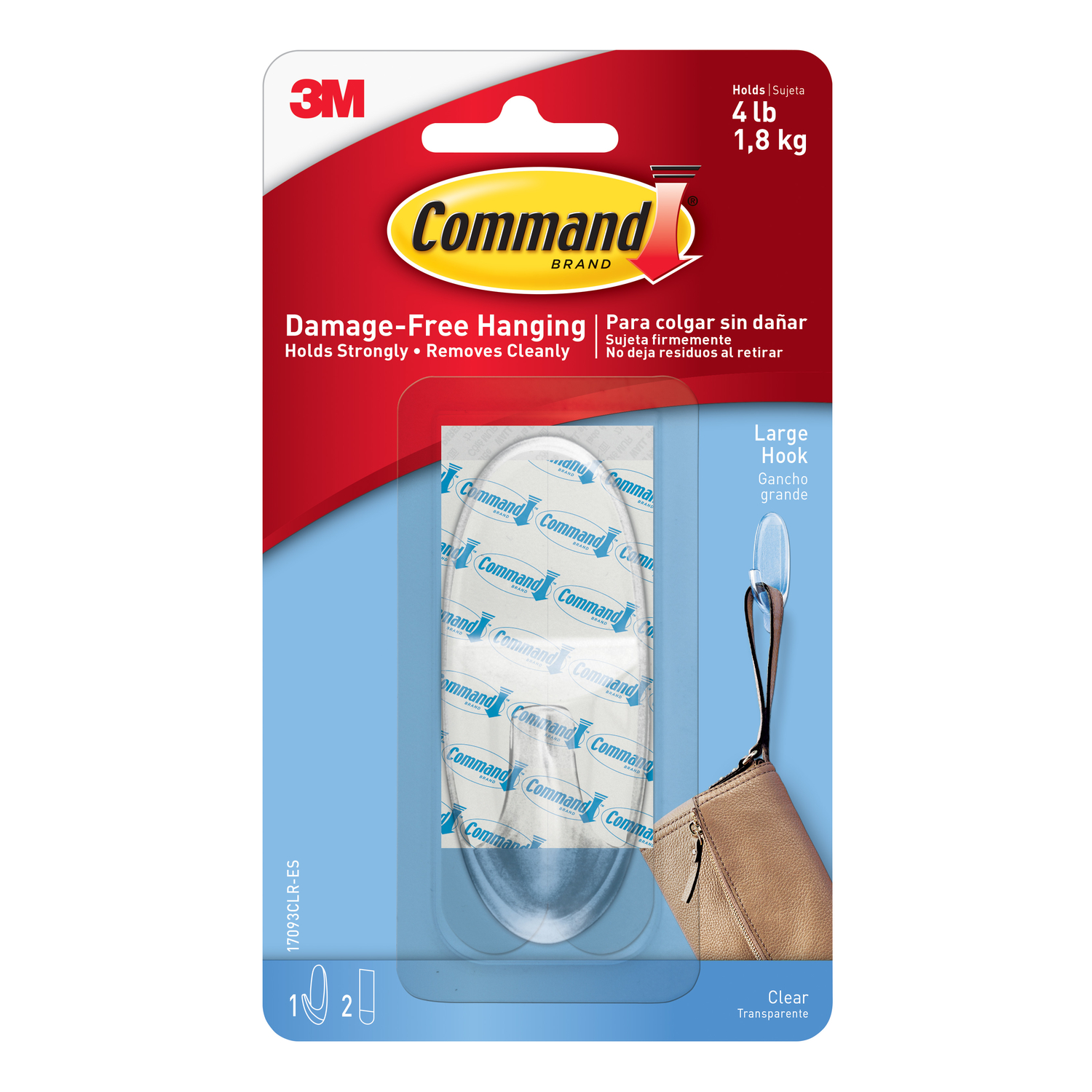 Hook, Clear, Large, 1-Pk.