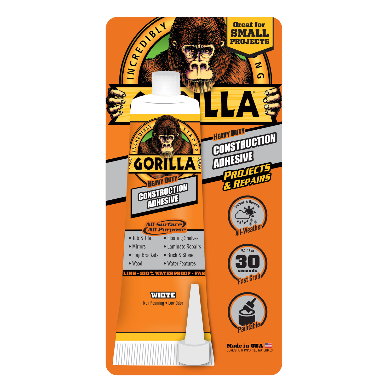 2.5 Oz. Heavy-duty All Surface Construction Adhesive – Waterproof & Flexible