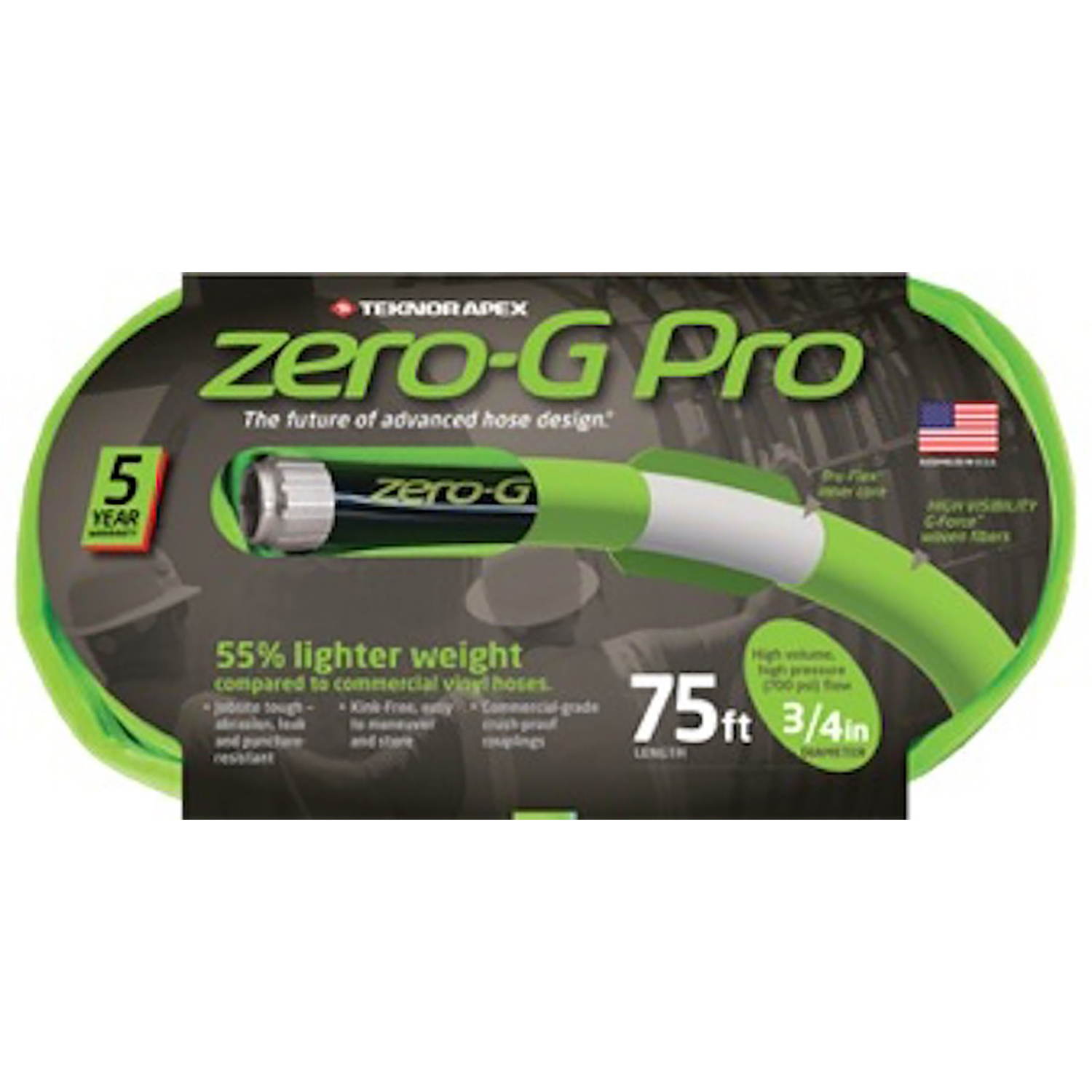 Zero-g Pro 3/4 In. Diameter X 75 Ft. Length Commercial Grade Garden Hose