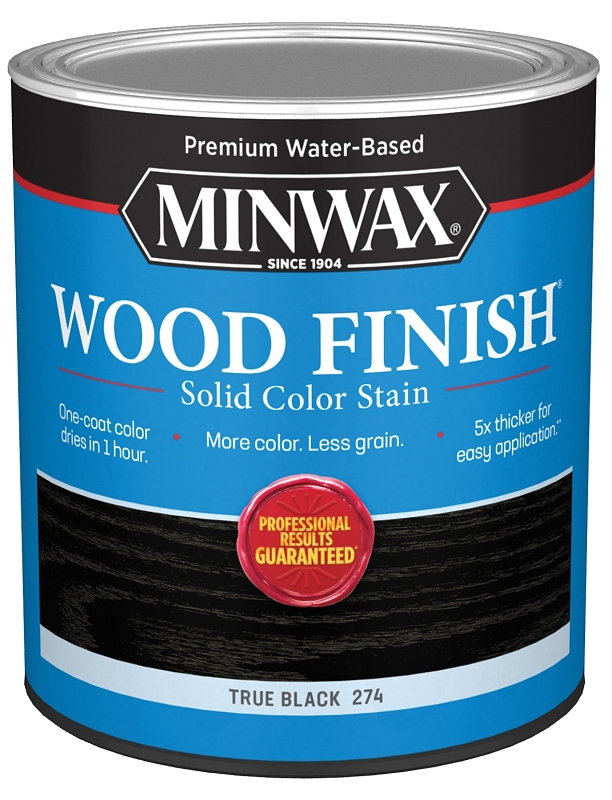 Wood Finish Solid True Black Water-based Wood Stain 1 Quart