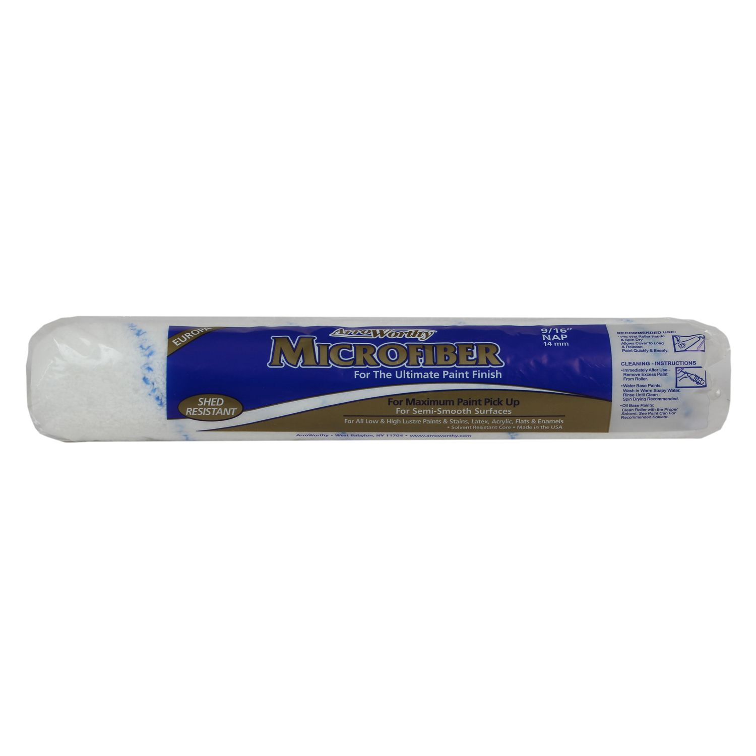 Arroworthy Microfiber 9/16 in. x 14 in. W Paint Roller Cover 1 pk
