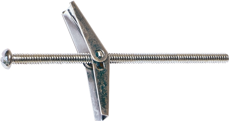 Zinc Toggle Bolt With Round Head, 1/8 In Diameter X 3 In Length