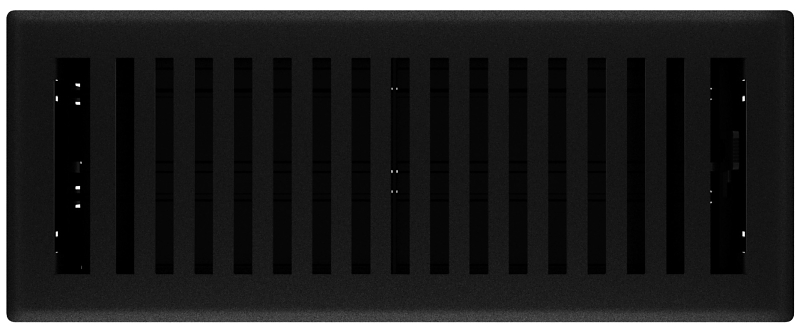 Signature Series Floor Register, Black Iron Montezuma, Steel, 4 x 12 In.