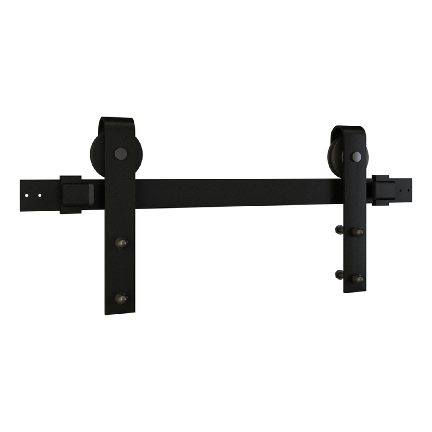 927 72 In. Matte Black Designer Interior Barn Door Kit With Soft Close
