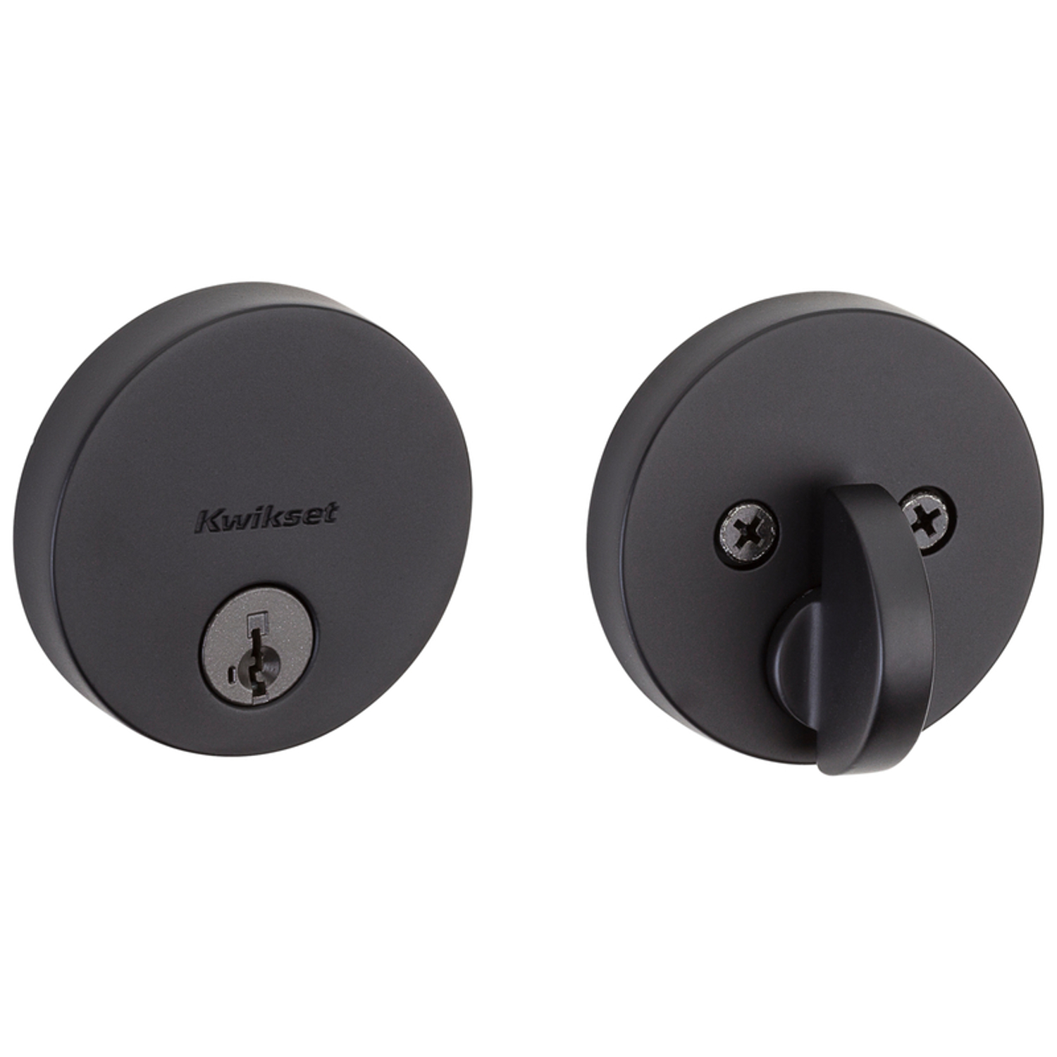 Kwikset Signature Uptown Single Cylinder Deadbolt Smartkey, Matte Black Finish