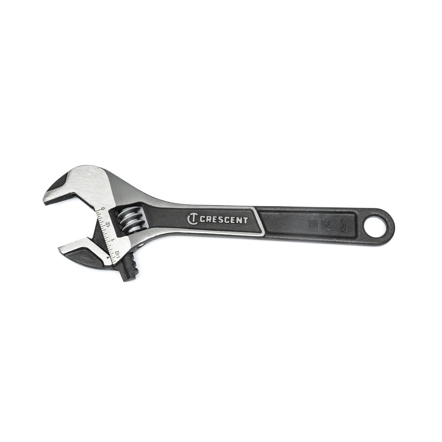 10 In. Wide Jaw Adjustable Wrench, Metric And Sae, Alloy Steel