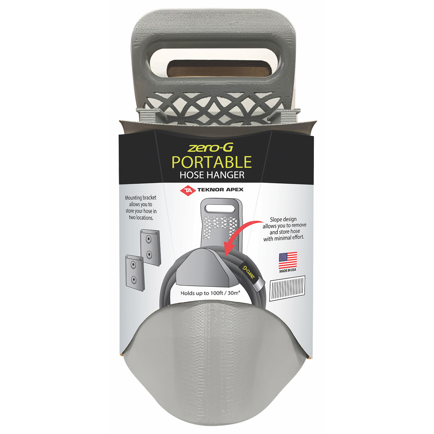 Zero-g 100 Ft. Portable Wall Mounted Hose Hanger Hm-100
