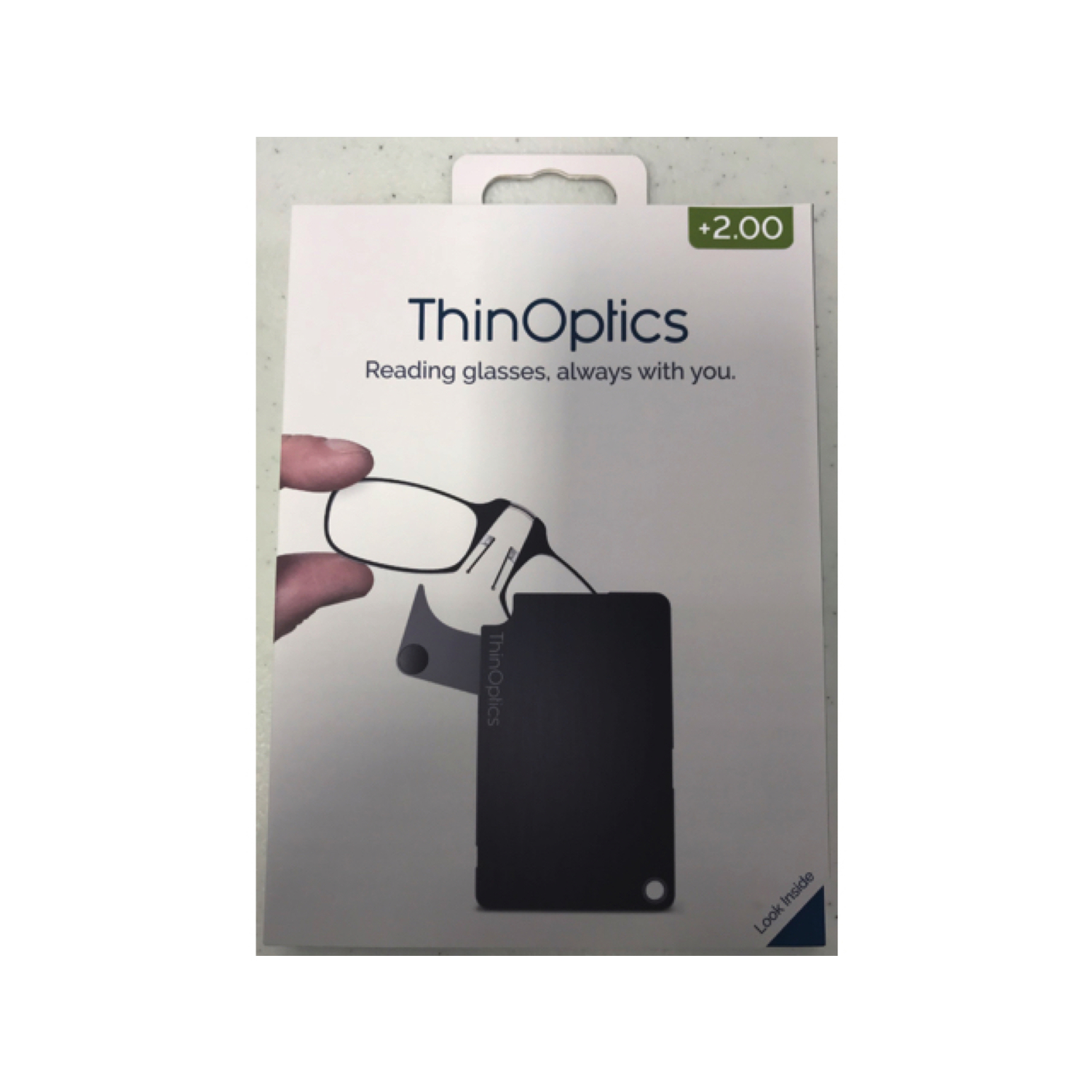 Always With You Black Reading Glasses With Flashcard Case +2.00 Power