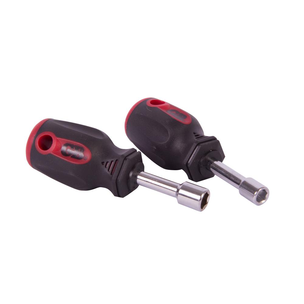 2-piece Stubby Nut Driver Set, 1/4-inch And 5/16-inch Sizes