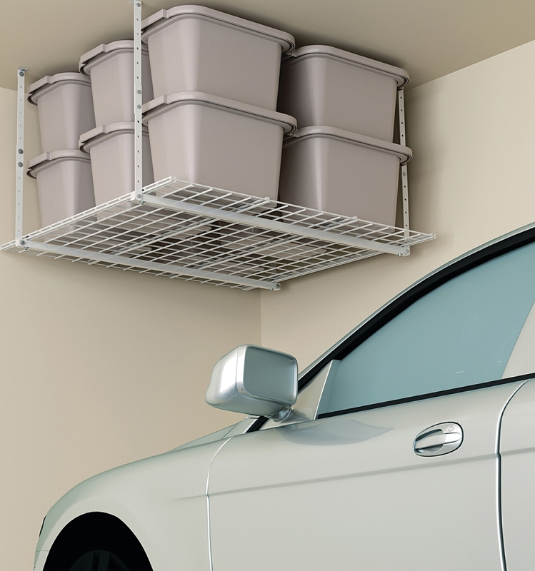 28 In. H X 45 In. W X 45 In. D White Steel Ceiling Storage Rack