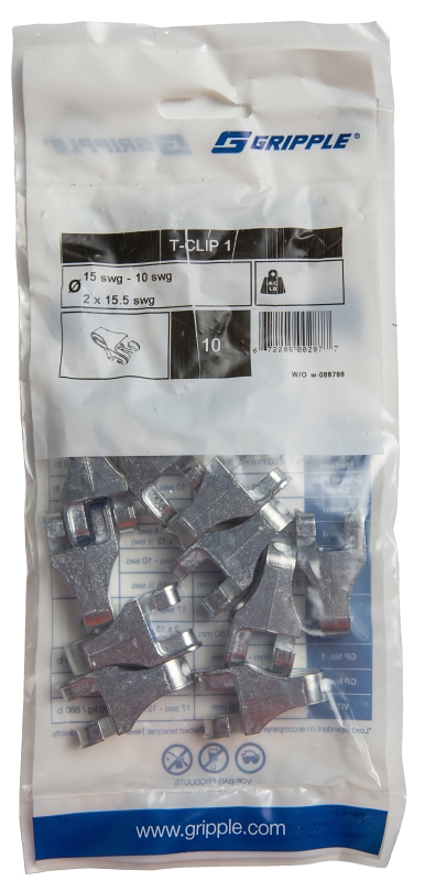 Gripple Barbed Wire T Post Clips, 12.5 Gauge, 10-Pk.