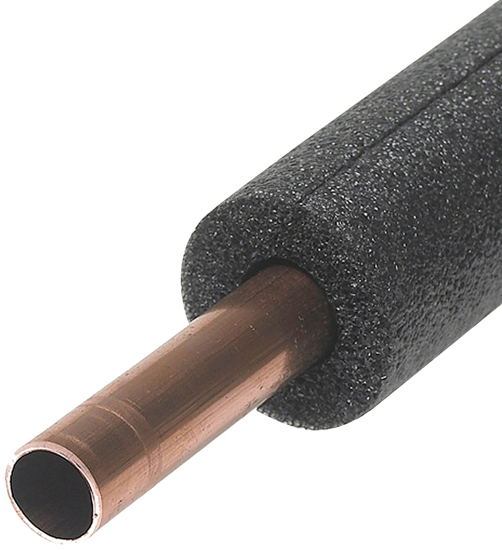 Tubular Pipe Insulation, Polyethylene Foam, Pre-Slit, For 1 or 3/4-In. Pipes, Black, 3-Ft., 4-Pk.
