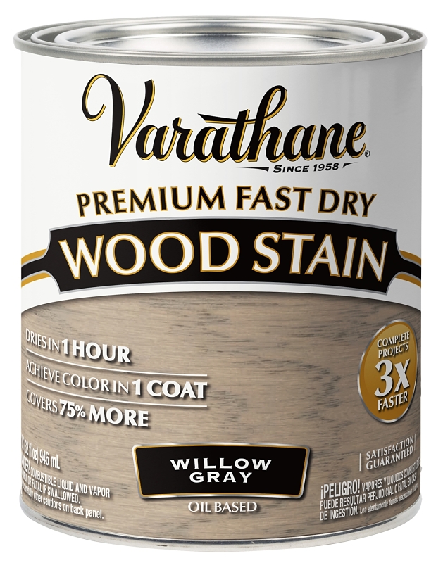 Fast Dry Willow Gray Urethane Modified Alkyd Interior Wood Stain, 1 Quart