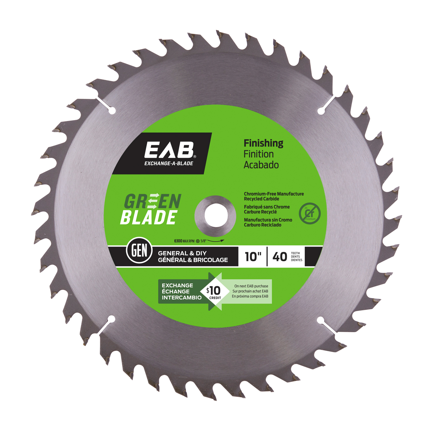 Circular Saw Blade, 40-Tooth x 10-In.