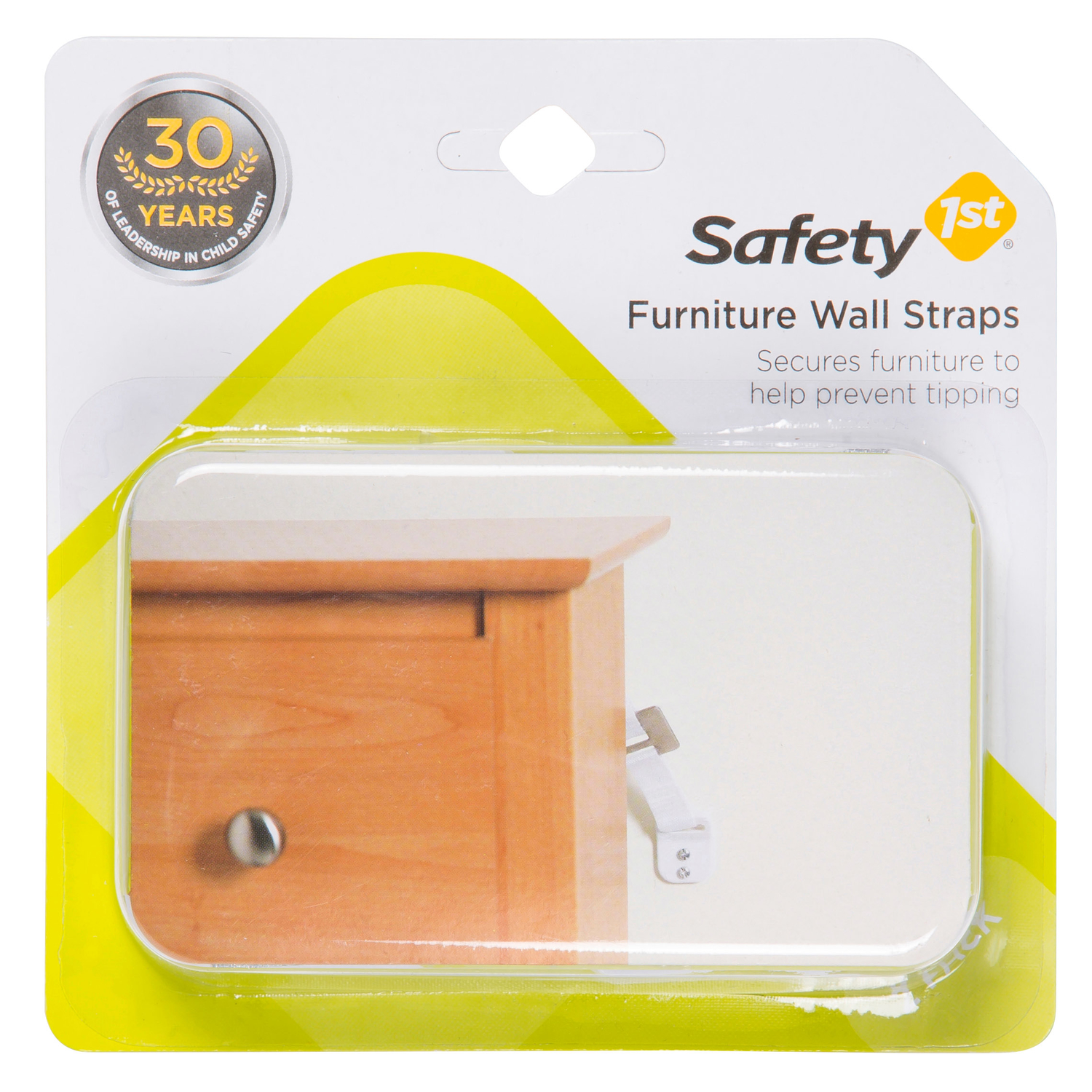 Furniture Wall Strap, White Canvas, 2-Pk.