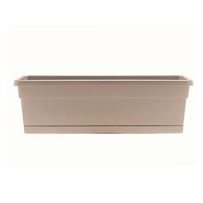 24 Inch Taupe Poly Resin Window Box Planter With Drainage