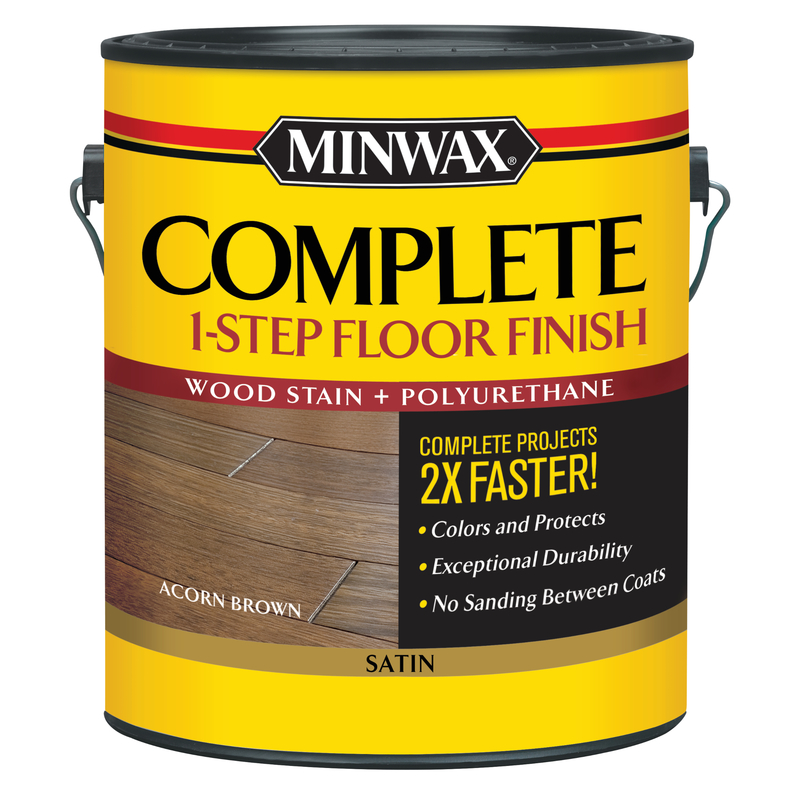 Complete Satin Acorn Brown Water-based Wood Floor Stain 1 Gallon