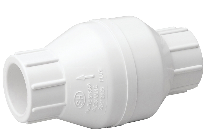 1 Inch Pvc Schedule 40 Solvent Check Valve With Stainless Steel Spring