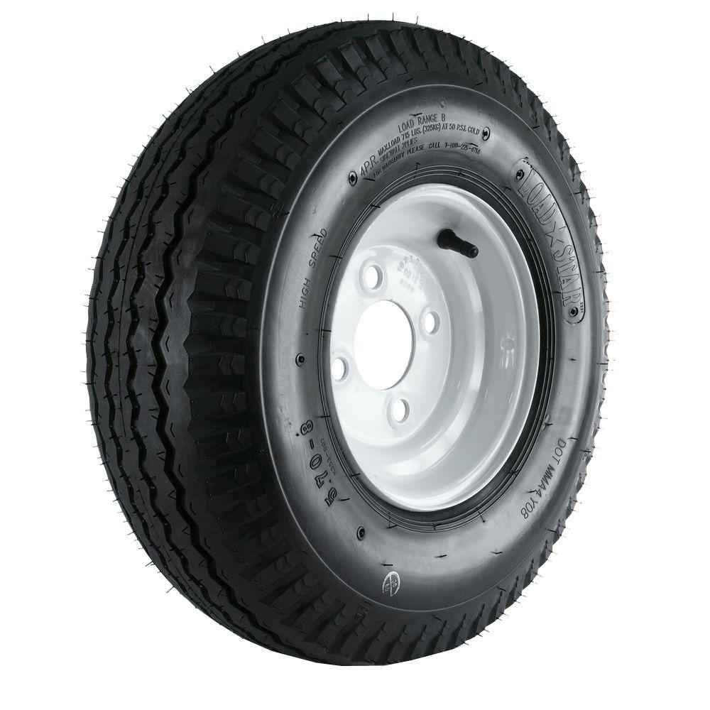 Loadstar 570-8 Lrb Trailer Tire & 4-hole Wheel, Model Dm508b-4i