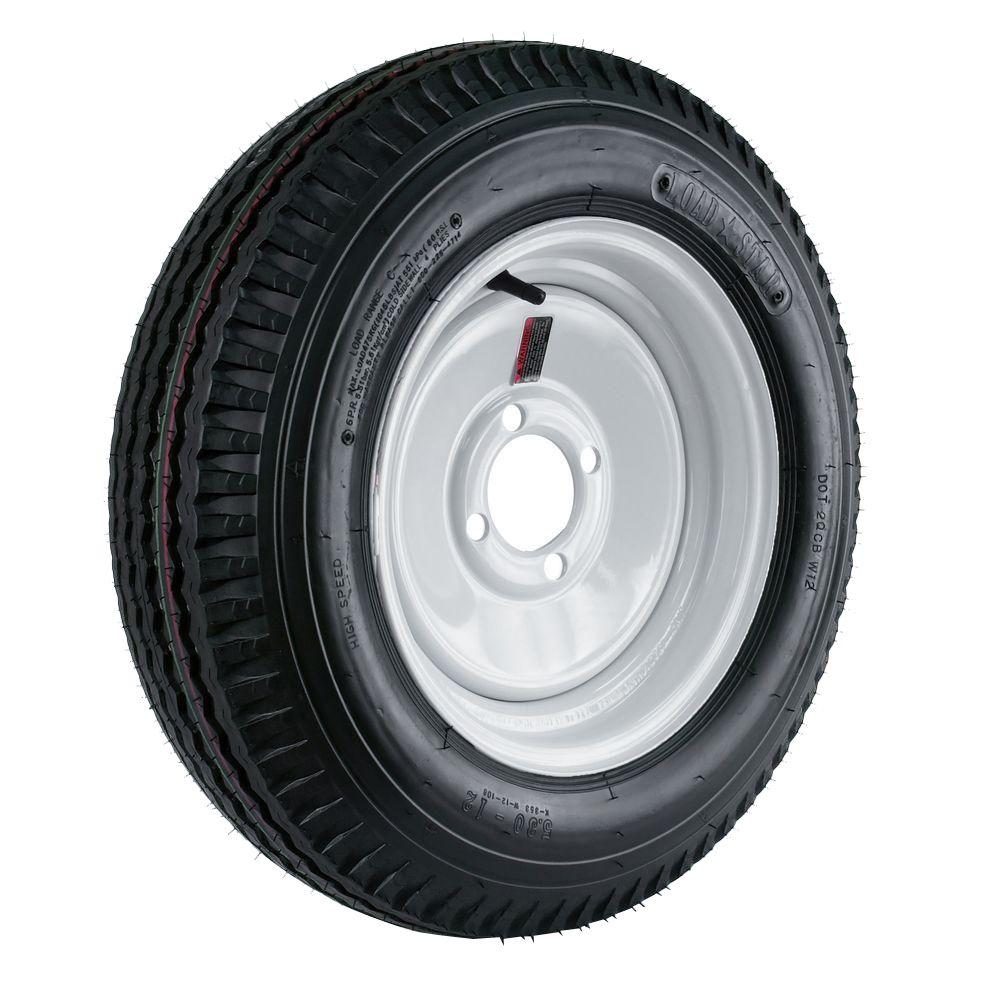 Loadstar 5.30-12 Lrc Trailer Tire & 4-hole Wheel Assembly – Model Dm452c-4i