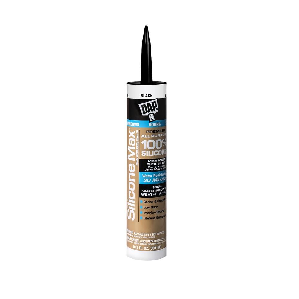 Silicone Max Premium Sealant, 100% Silicone, Black, 10.1 Oz.