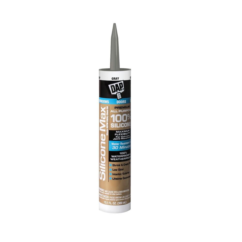 Silicone Max Premium Sealant, 100% Silicone, Gray, 10.1 Oz. – Weatherproofing