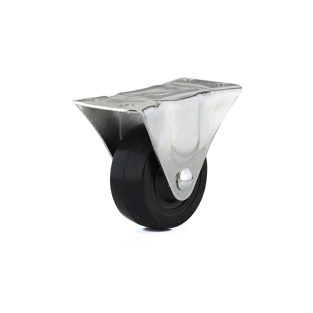 3-inch Rubber Wheel Rigid Plate Caster With 209 Lb Load Capacity