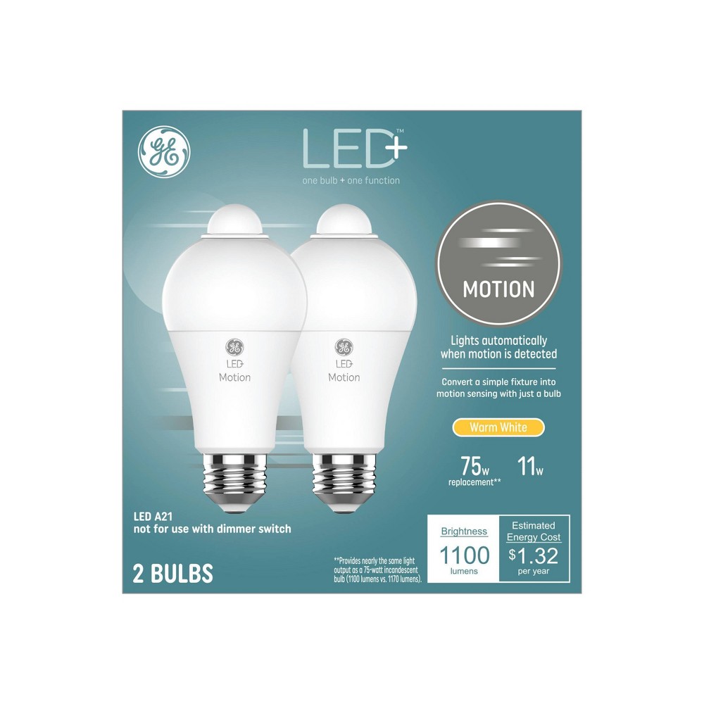 LED+ Motion-Sensing Light Bulb, Warm White, A21, 1100 Lumens,11 Watt