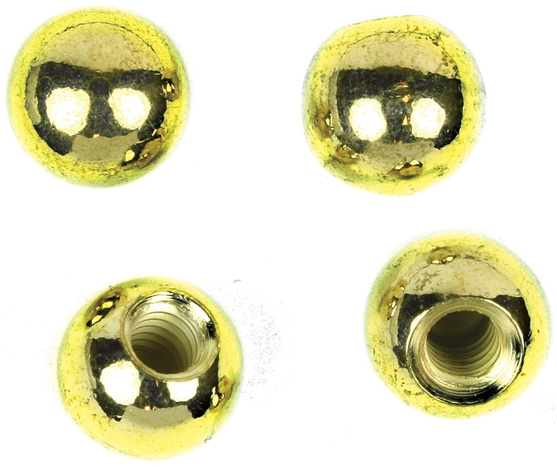 Ceiling Fixture Cap Nut, Brass Ball, 3/8-In., 4-Pk.