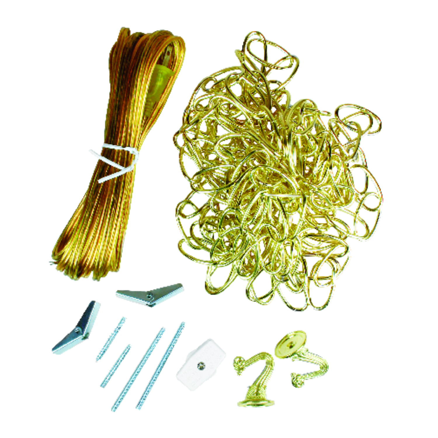 Swag Kit With 15′ Chain And 20′ Cord In Polished Brass Finish