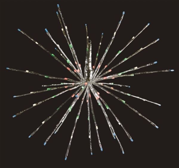 Wire Led Sphere, 20 Branches, 8 Functions, Radiant Blast Multi, 24-inch