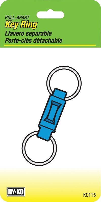 Pull-apart Key Ring, Durable Plastic, Easy Release, Model Kc115