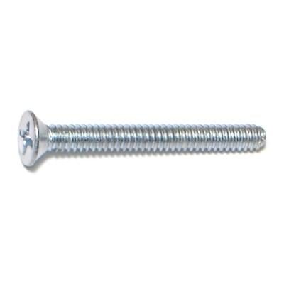 #6-32 X 1-1/4 Zinc Plated Steel Phillips Flat Head Machine Screws