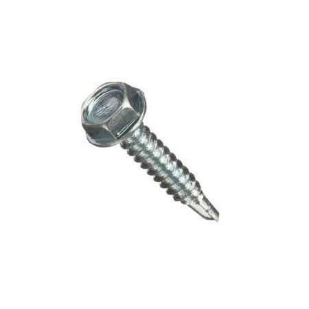 14 X 1-1/2 Inch Zinc Hex Washer Self-drilling Screws – 100 Count