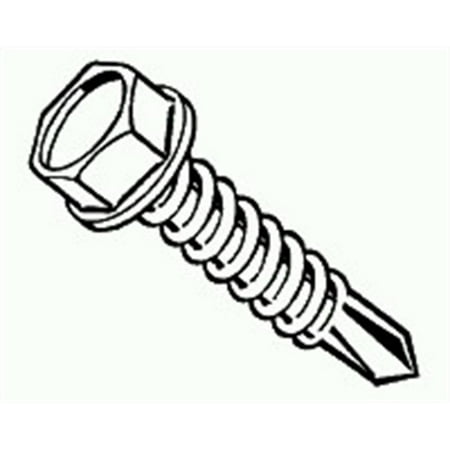 12 X 1-1/2 Inch Zinc Hex Washer Self-drilling Screws – 100 Count Box
