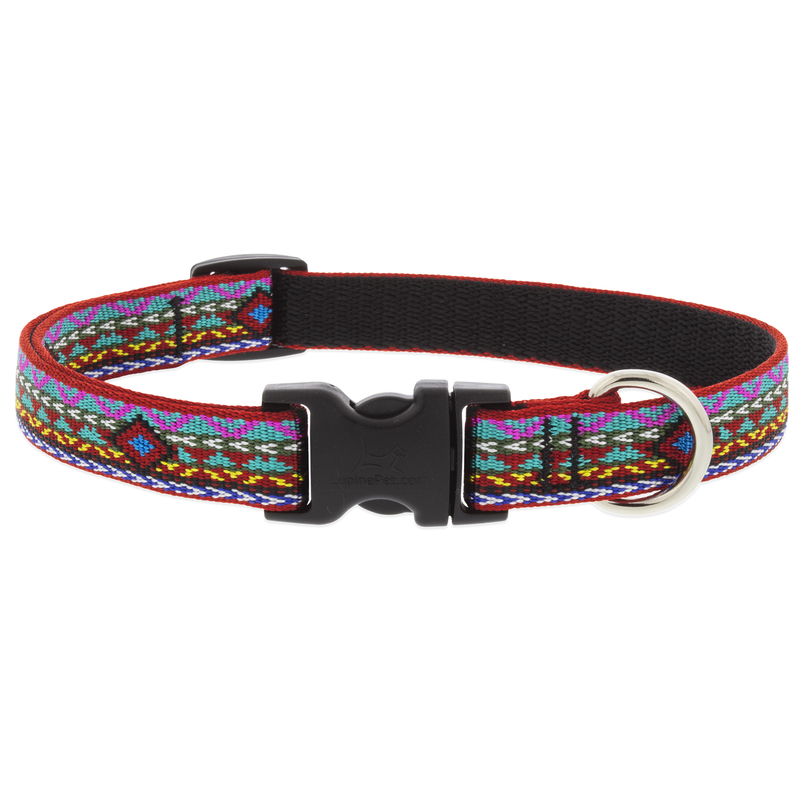 Adjustable Medium Dog Collar, El Paso Pattern, 3/4 X 13-22 Inches