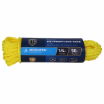 Tru-guard Twisted Polypropylene Rope, Yellow, 1/4-inch X 50-feet, 115 Lb Work Load