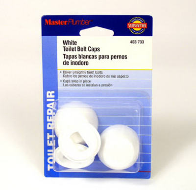 Universal White Plastic Toilet Bolt Cap For Round Or Oval Toilets