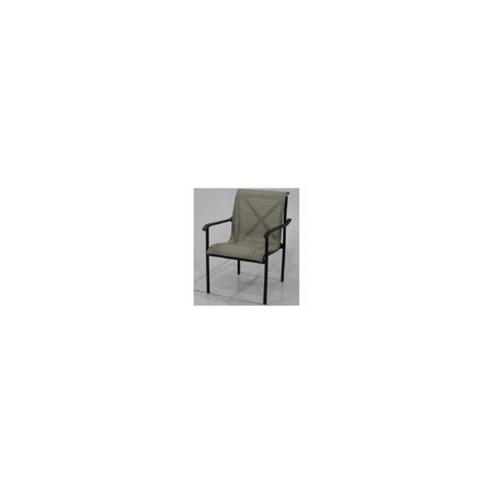 Eastport Patio Dining Chair, 2-tone Aluminum Frame With Ivory Sling Fabric