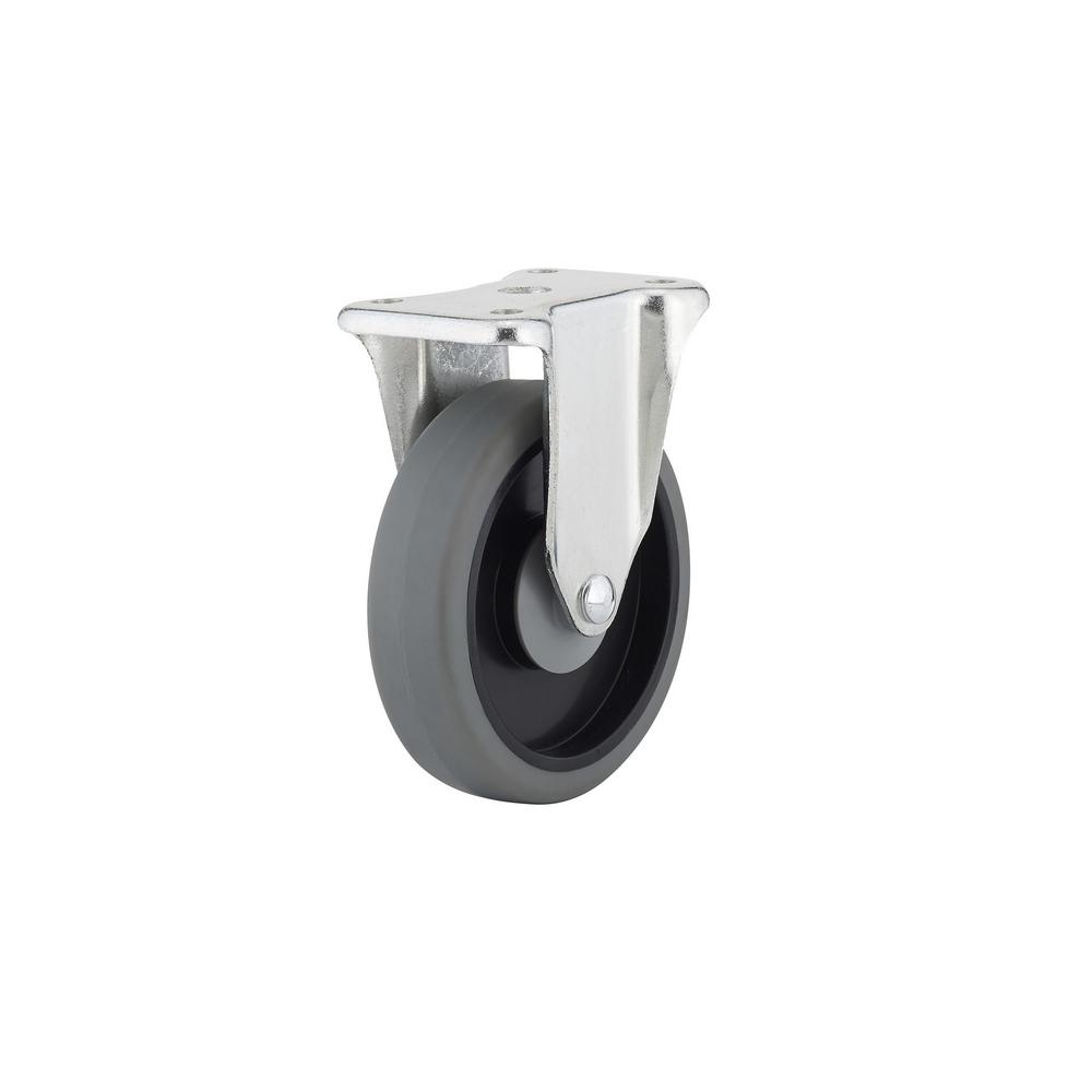 5-inch Gray Thermoplastic Rigid Plate Caster With 297 Lb Load Capacity