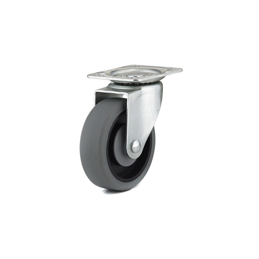 4-inch Gray Thermoplastic Swivel Plate Caster With 247 Lb Load Capacity