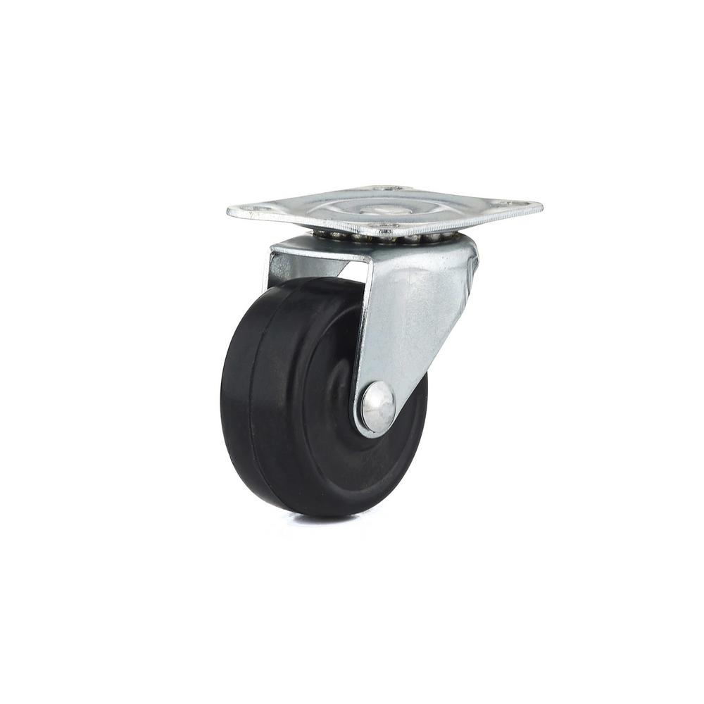 1-9/16-inch General Duty Swivel Plate Caster With Soft Rubber Wheel And 44 Lb Capacity